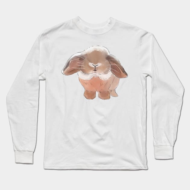 Holland Lop Brown Face _ Bunniesmee Long Sleeve T-Shirt by GambarGrace